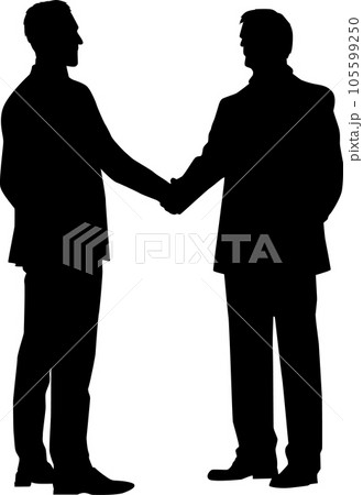 握手をするビジネスマンシルエット 105599250