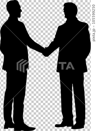 握手をするビジネスマンシルエット 105599250
