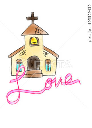 ラブの文字と教会 105599439