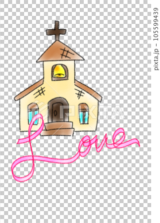 ラブの文字と教会 105599439