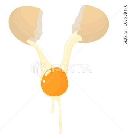 殻を破って卵を出しているイラスト 105599440