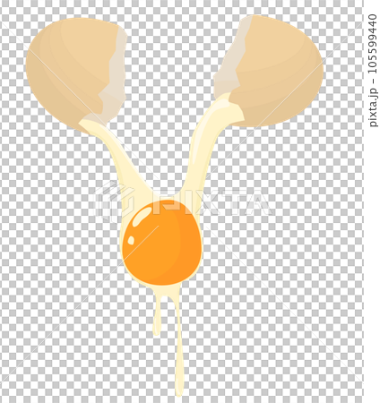 殻を破って卵を出しているイラスト 105599440