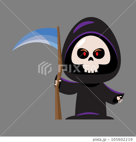 Grim reaper . Cute halloween cartoon characters . Vector . Grim reaper . Cute halloween cartoon characters . Vector . 105602219