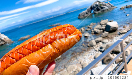福岡市の志賀島で食べたホットドッグ 福岡市の志賀島で食べたホットドッグ 105602284