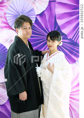 和装婚礼、和装フォトウエディング、フォトスタジオ撮影、白無垢・紋付袴 105602522