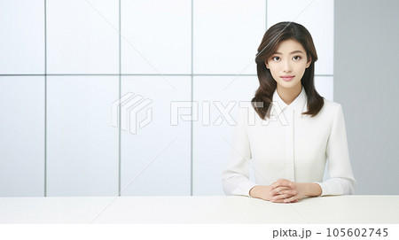 報道する美人ニュースキャスター 105602745