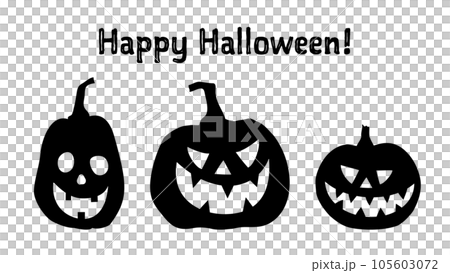 萬聖節南瓜，南瓜燈插圖（剪影） 105603072