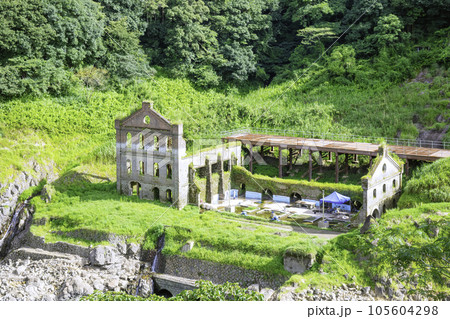 令和3年7月10日の豪雨の影響で一部倒壊した曽木発電所遺構（鹿児島県伊佐市） 105604298