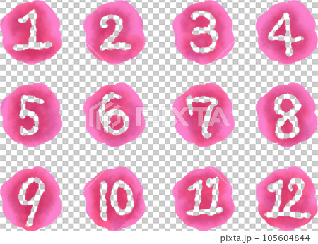水彩風格手繪數字套裝(粉色) 水彩風格手繪數字套裝(粉色) 105604844