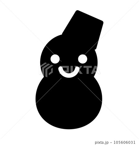 シルエットのお天気アイコン(雪, 雪だるま) シルエットのお天気アイコン(雪, 雪だるま) 105606031