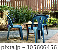 Table set for dinner at a restaurant  105606456