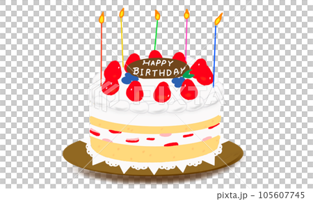 生日蛋糕上有蠟燭的插圖 生日蛋糕上有蠟燭的插圖 105607745