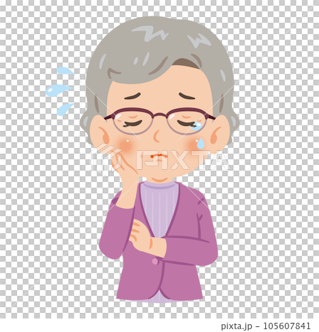 Crying elderly woman upper body 105607841