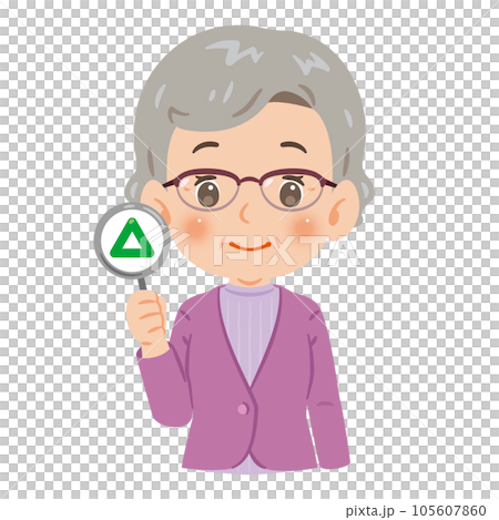 Answer Sankaku Elderly woman upper body 105607860