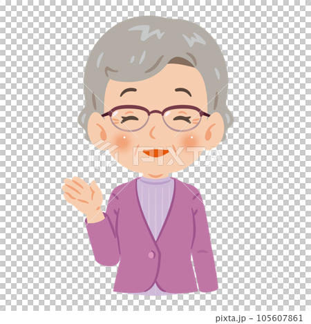 Guide Elderly woman upper body Guide Elderly woman upper body 105607861