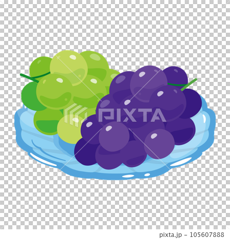 two kinds of grapes on a plate 105607888