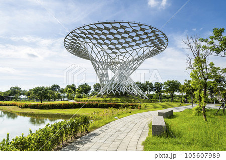 Building view of Shalun Smart Green Energy Science City in Tainan, Taiwan. it has become a research and development center for southern industries. Building view of Shalun Smart Green Energy Science City in Tainan, Taiwan. it has become a research and development center for southern industries. 105607989