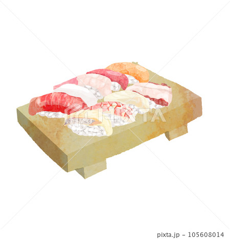 寿司の水彩ベクターイラスト 寿司の水彩ベクターイラスト 105608014