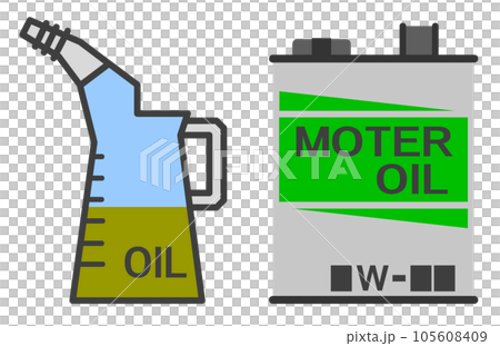 エンジンの潤滑をするモーター用オイルのイラスト エンジンの潤滑をするモーター用オイルのイラスト 105608409