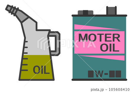 エンジンの潤滑をするモーター用オイルのイラスト エンジンの潤滑をするモーター用オイルのイラスト 105608410