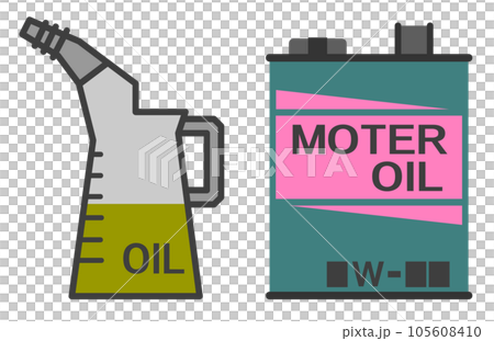 エンジンの潤滑をするモーター用オイルのイラスト エンジンの潤滑をするモーター用オイルのイラスト 105608410