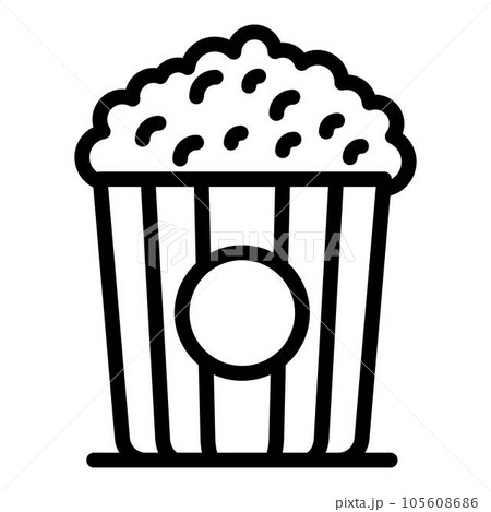 Popcorn snack icon. Outline popcorn snack vector icon for web design isolated on white background 105608686