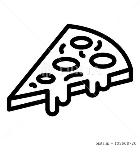 Slice pizza icon. Outline slice pizza vector icon for web design isolated on white background 105608720