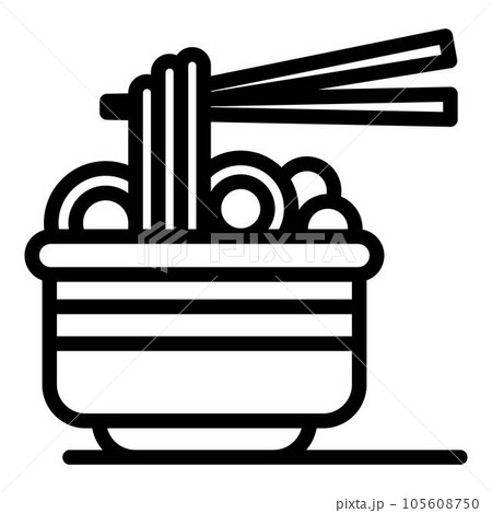 Asian food icon. Outline asian food vector icon for web design isolated on white background 105608750