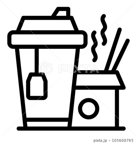 Hot tea icon. Outline hot tea vector icon for web design isolated on white background 105608765