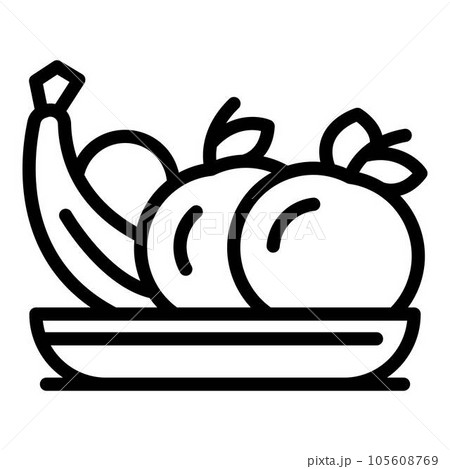 Fresh fruits icon. Outline fresh fruits vector icon for web design isolated on white background 105608769