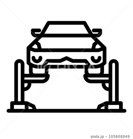 Mechanic car lift icon. Outline mechanic car lift vector icon for web design isolated on white background 105608849