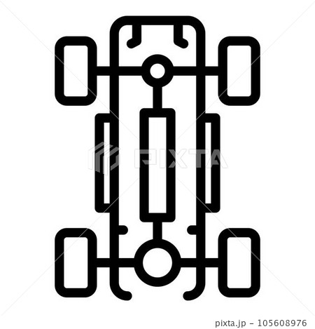 Car wheels base icon. Outline car wheels base vector icon for web design isolated on white background Car wheels base icon. Outline car wheels base vector icon for web design isolated on white background 105608976