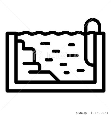 Aqua pool icon. Outline aqua pool vector icon for web design isolated on white background 105609024