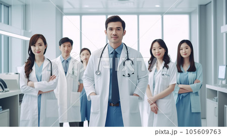 病院で働く医者・医師・医療チーム（Generative AI） 105609763