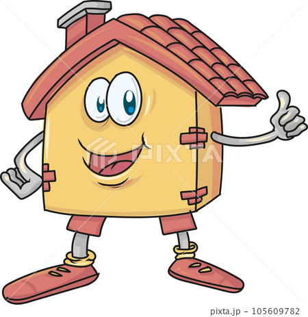 House Cartoon Character. vector illustration House Cartoon Character. vector illustration 105609782