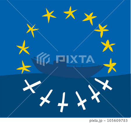 Migrants drowned in the mediterranean concept Migrants drowned in the mediterranean concept 105609783