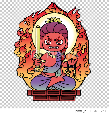 Fudo Myoo (2, seated figure, red 105611244