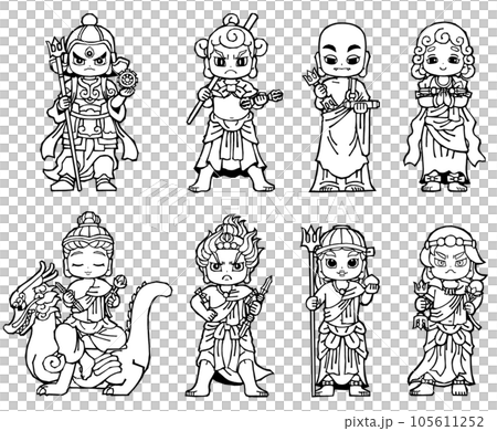 Fudo Myoo Eight Great Children Summary (Monochrome) Fudo Myoo Eight Great Children Summary (Monochrome) 105611252
