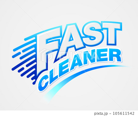 Cleaning logo template It conveys speed and cleanliness. It is used in the production of packaging labels and advertising design. Isolated on white background. 105611542