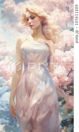 美しい白いドレスの女性のイラスト素材 [105611889] - PIXTA