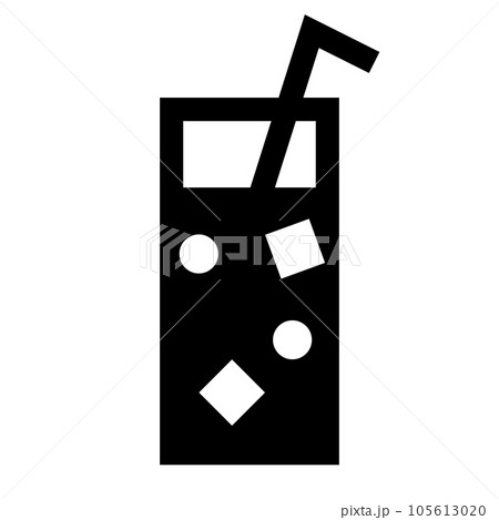 飲み物、炭酸、サイダー、グラスを表す塗りつぶしスタイルのアイコン 飲み物、炭酸、サイダー、グラスを表す塗りつぶしスタイルのアイコン 105613020