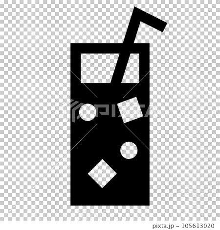 飲み物、炭酸、サイダー、グラスを表す塗りつぶしスタイルのアイコン 飲み物、炭酸、サイダー、グラスを表す塗りつぶしスタイルのアイコン 105613020