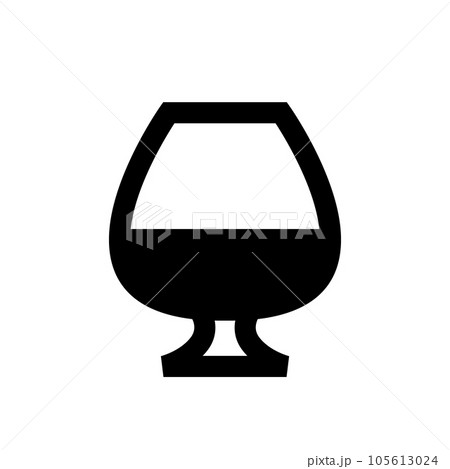 飲み物、ブランデー、酒、アルコール、グラスを表す塗りつぶしスタイルのアイコン 飲み物、ブランデー、酒、アルコール、グラスを表す塗りつぶしスタイルのアイコン 105613024