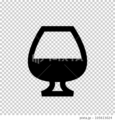 飲み物、ブランデー、酒、アルコール、グラスを表す塗りつぶしスタイルのアイコン 飲み物、ブランデー、酒、アルコール、グラスを表す塗りつぶしスタイルのアイコン 105613024