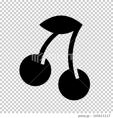 A filled style icon representing a fruit, a cherry A filled style icon representing a fruit, a cherry 105613117
