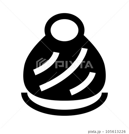 スイーツ、モンブランを表す塗りつぶしスタイルのアイコン 105613226