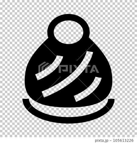 スイーツ、モンブランを表す塗りつぶしスタイルのアイコン 105613226