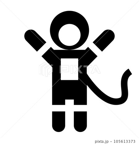 宇宙、宇宙飛行士、宇宙服を表す塗りつぶしスタイルのアイコン 105613373