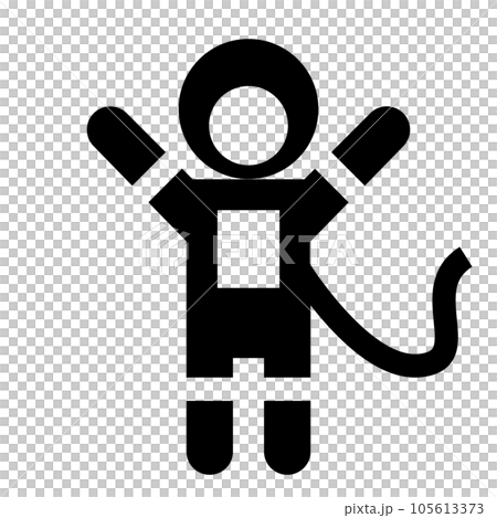 宇宙、宇宙飛行士、宇宙服を表す塗りつぶしスタイルのアイコン 105613373