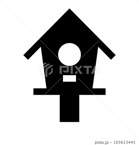 春、巣箱、鳥の巣を表す塗りつぶしスタイルのアイコン 春、巣箱、鳥の巣を表す塗りつぶしスタイルのアイコン 105613445